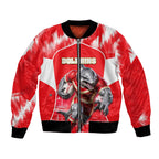 Personalised Dolphins Mascot Rugby Bomber Jacket Redcliffe Peninsula Athletic Graphic Print