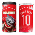 Personalised Dolphins Mascot Rugby 4 in 1 Can Cooler Tumbler Redcliffe Peninsula Athletic Graphic Print