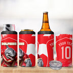 Personalised Dolphins Mascot Rugby 4 in 1 Can Cooler Tumbler Redcliffe Peninsula Athletic Graphic Print