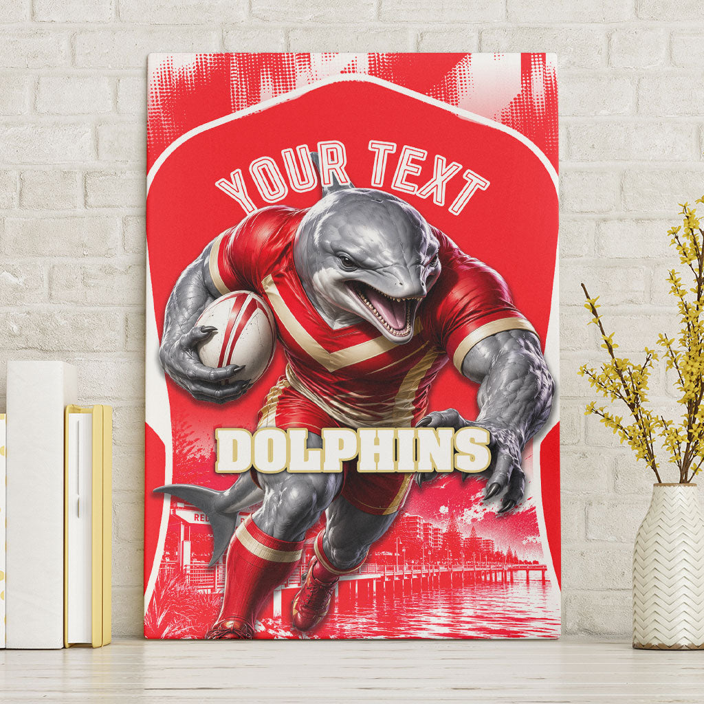 Personalised Dolphins Mascot Rugby Canvas Wall Art Redcliffe Peninsula Athletic Graphic Print