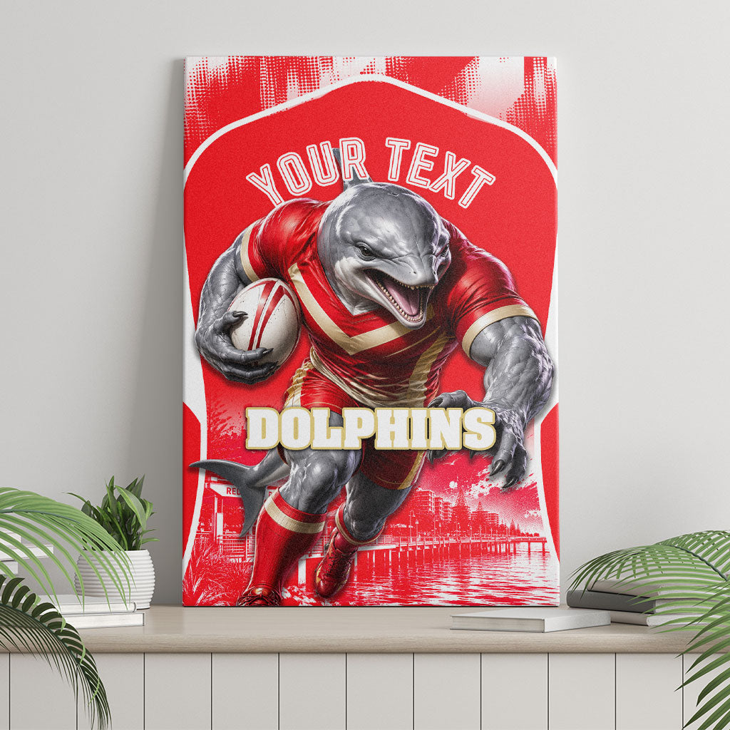 Personalised Dolphins Mascot Rugby Canvas Wall Art Redcliffe Peninsula Athletic Graphic Print