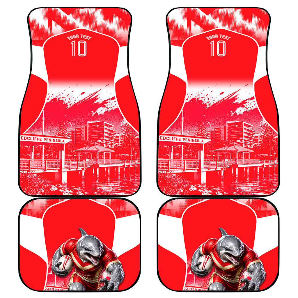 Personalised Dolphins Mascot Rugby Car Mats Redcliffe Peninsula Athletic Graphic Print
