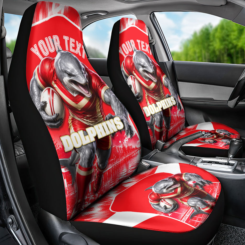 Personalised Dolphins Mascot Rugby Car Seat Cover Redcliffe Peninsula Athletic Graphic Print