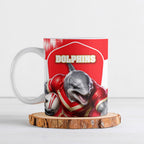 Personalised Dolphins Mascot Rugby Ceramic Mug Redcliffe Peninsula Athletic Graphic Print