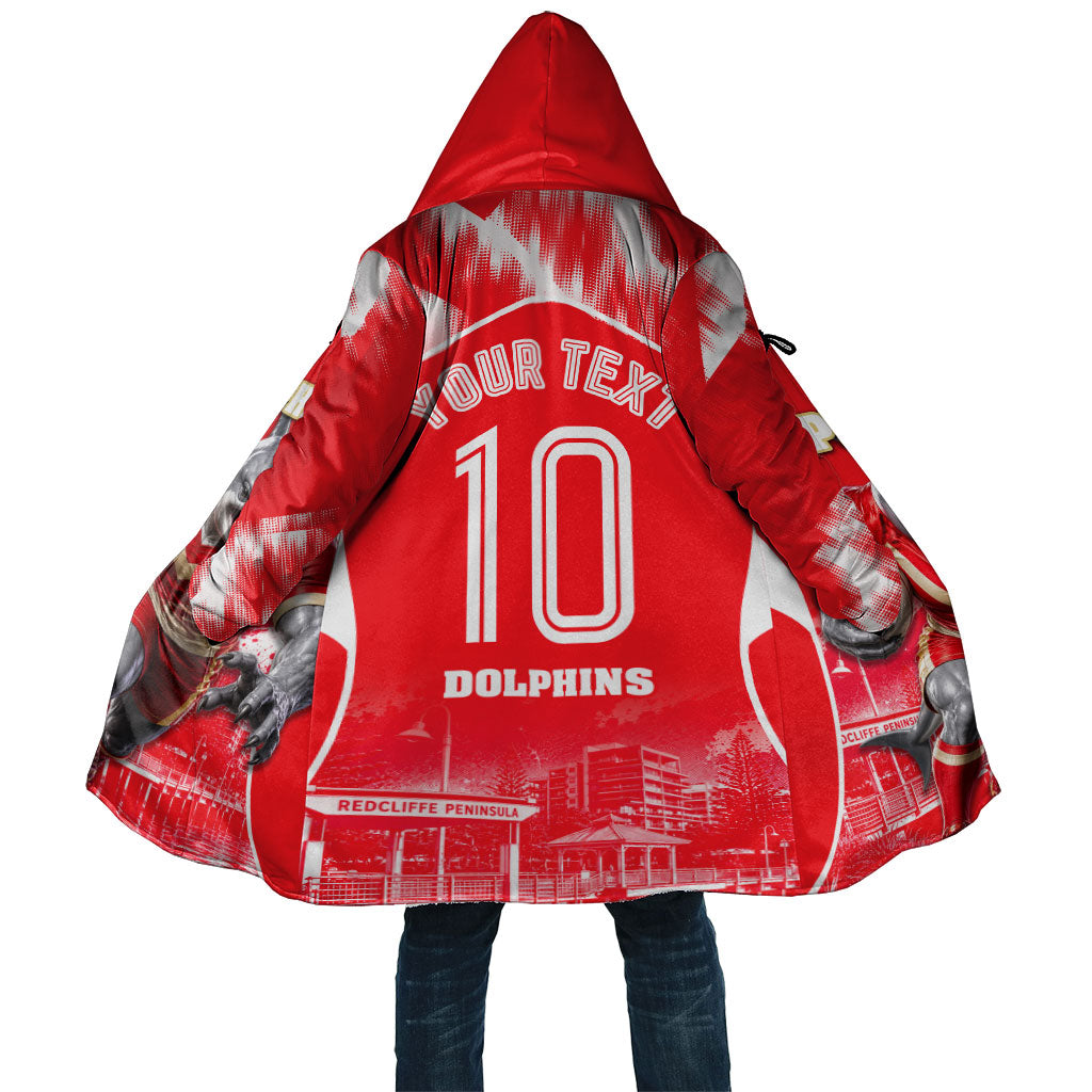 Personalised Dolphins Mascot Rugby Cloak Redcliffe Peninsula Athletic Graphic Print