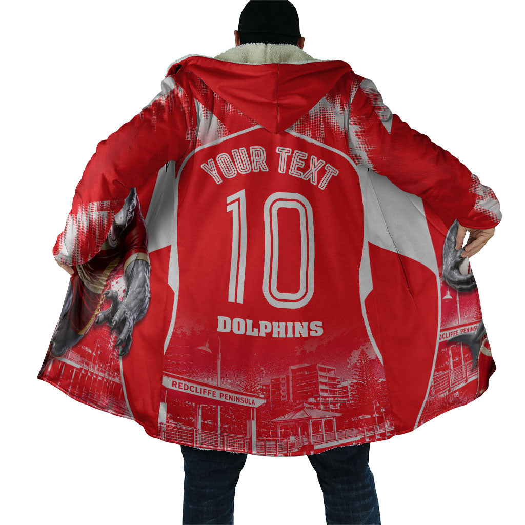 Personalised Dolphins Mascot Rugby Cloak Redcliffe Peninsula Athletic Graphic Print