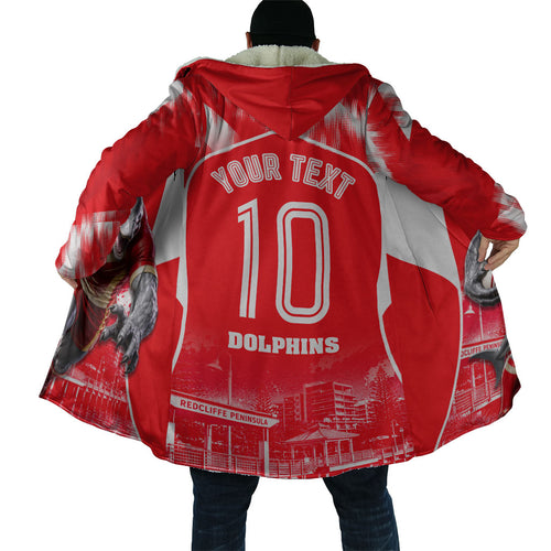 Personalised Dolphins Mascot Rugby Cloak Redcliffe Peninsula Athletic Graphic Print