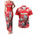 Personalised Dolphins Mascot Rugby Couples Matching Tank Maxi Dress and Hawaiian Shirt Redcliffe Peninsula Athletic Graphic Print