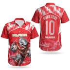 Personalised Dolphins Mascot Rugby Couples Matching Tank Maxi Dress and Hawaiian Shirt Redcliffe Peninsula Athletic Graphic Print