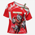 Personalised Dolphins Mascot Rugby Cross Shoulder Shirt Redcliffe Peninsula Athletic Graphic Print