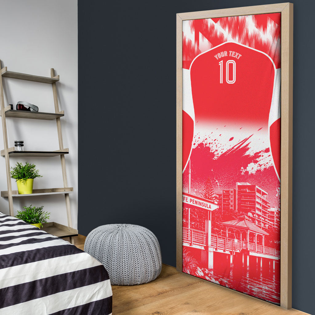 Personalised Dolphins Mascot Rugby Door Cover Redcliffe Peninsula Athletic Graphic Print