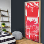 Personalised Dolphins Mascot Rugby Door Cover Redcliffe Peninsula Athletic Graphic Print