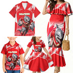 Personalised Dolphins Mascot Rugby Family Matching Mermaid Dress and Hawaiian Shirt Redcliffe Peninsula Athletic Graphic Print