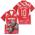 Personalised Dolphins Mascot Rugby Family Matching Off Shoulder Maxi Dress and Hawaiian Shirt Redcliffe Peninsula Athletic Graphic Print