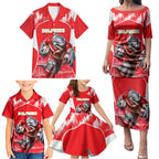 Personalised Dolphins Mascot Rugby Family Matching Puletasi and Hawaiian Shirt Redcliffe Peninsula Athletic Graphic Print