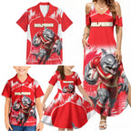 Personalised Dolphins Mascot Rugby Family Matching Summer Maxi Dress and Hawaiian Shirt Redcliffe Peninsula Athletic Graphic Print