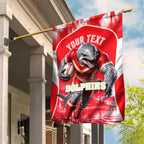 Personalised Dolphins Mascot Rugby Garden Flag Redcliffe Peninsula Athletic Graphic Print