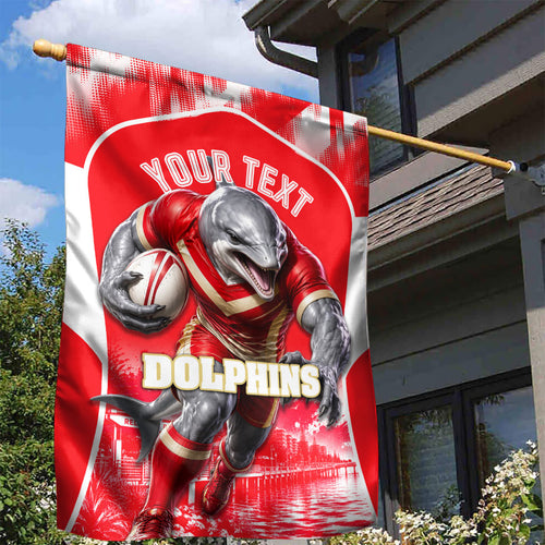 Personalised Dolphins Mascot Rugby Garden Flag Redcliffe Peninsula Athletic Graphic Print