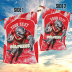 Personalised Dolphins Mascot Rugby Garden Flag Redcliffe Peninsula Athletic Graphic Print