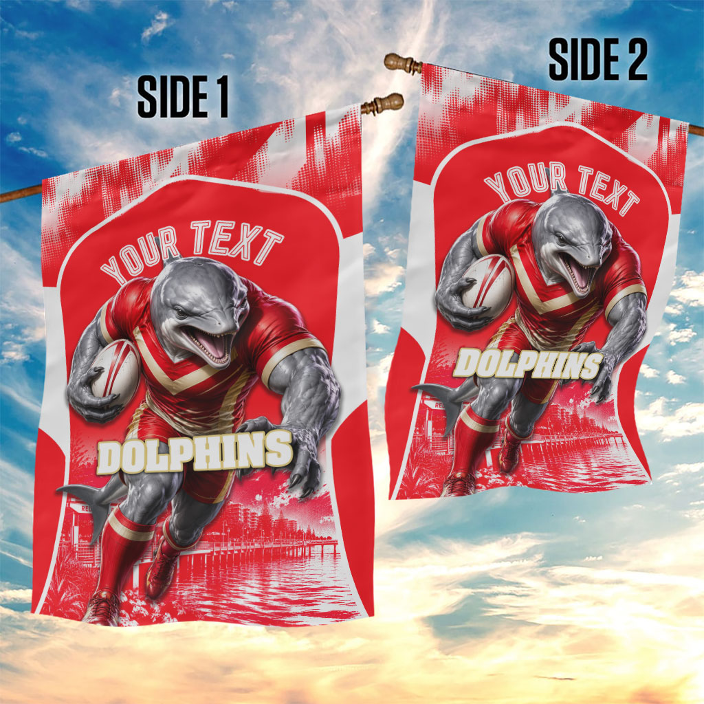 Personalised Dolphins Mascot Rugby Garden Flag Redcliffe Peninsula Athletic Graphic Print
