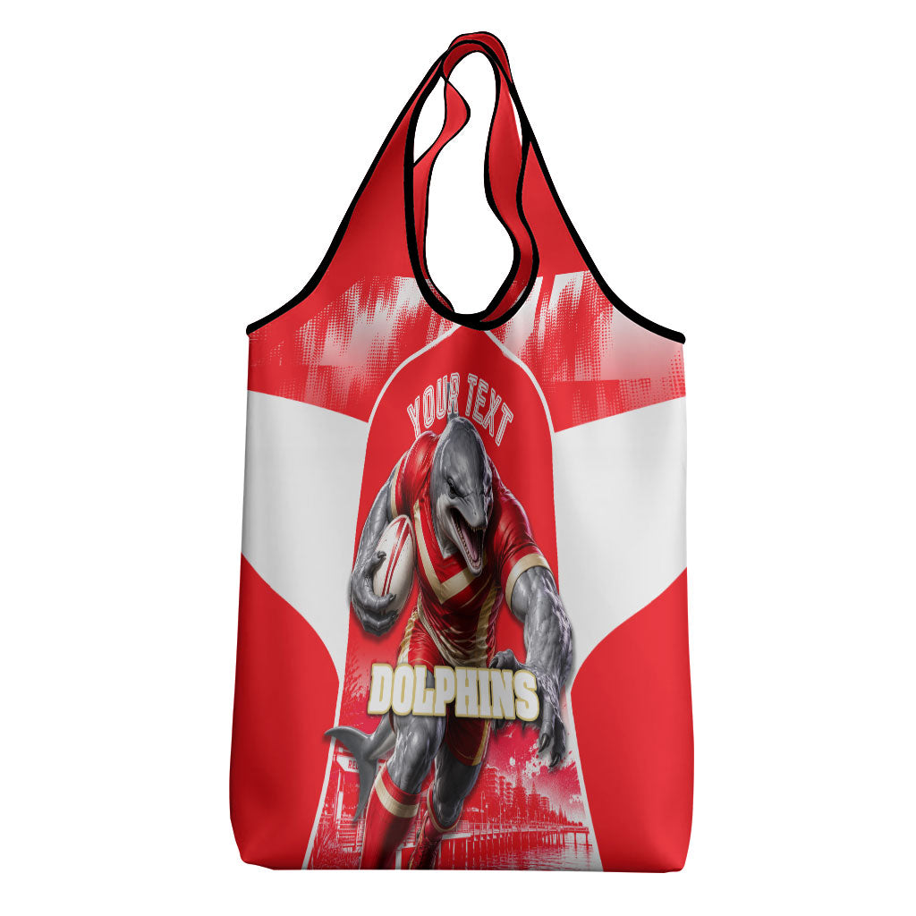 Personalised Dolphins Mascot Rugby Grocery Bag Redcliffe Peninsula Athletic Graphic Print