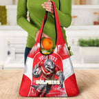 Personalised Dolphins Mascot Rugby Grocery Bag Redcliffe Peninsula Athletic Graphic Print