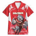 Personalised Dolphins Mascot Rugby Hawaiian Shirt Redcliffe Peninsula Athletic Graphic Print