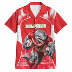 Personalised Dolphins Mascot Rugby Hawaiian Shirt Redcliffe Peninsula Athletic Graphic Print