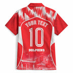 Personalised Dolphins Mascot Rugby Hawaiian Shirt Redcliffe Peninsula Athletic Graphic Print