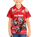 Personalised Dolphins Mascot Rugby Hawaiian Shirt Redcliffe Peninsula Athletic Graphic Print