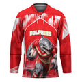 Personalised Dolphins Mascot Rugby Hockey Jersey Redcliffe Peninsula Athletic Graphic Print