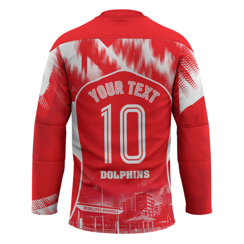 Personalised Dolphins Mascot Rugby Hockey Jersey Redcliffe Peninsula Athletic Graphic Print
