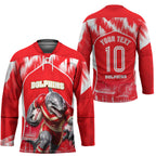 Personalised Dolphins Mascot Rugby Hockey Jersey Redcliffe Peninsula Athletic Graphic Print