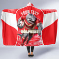 Personalised Dolphins Mascot Rugby Hooded Blanket Redcliffe Peninsula Athletic Graphic Print