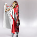 Personalised Dolphins Mascot Rugby Hooded Blanket Redcliffe Peninsula Athletic Graphic Print