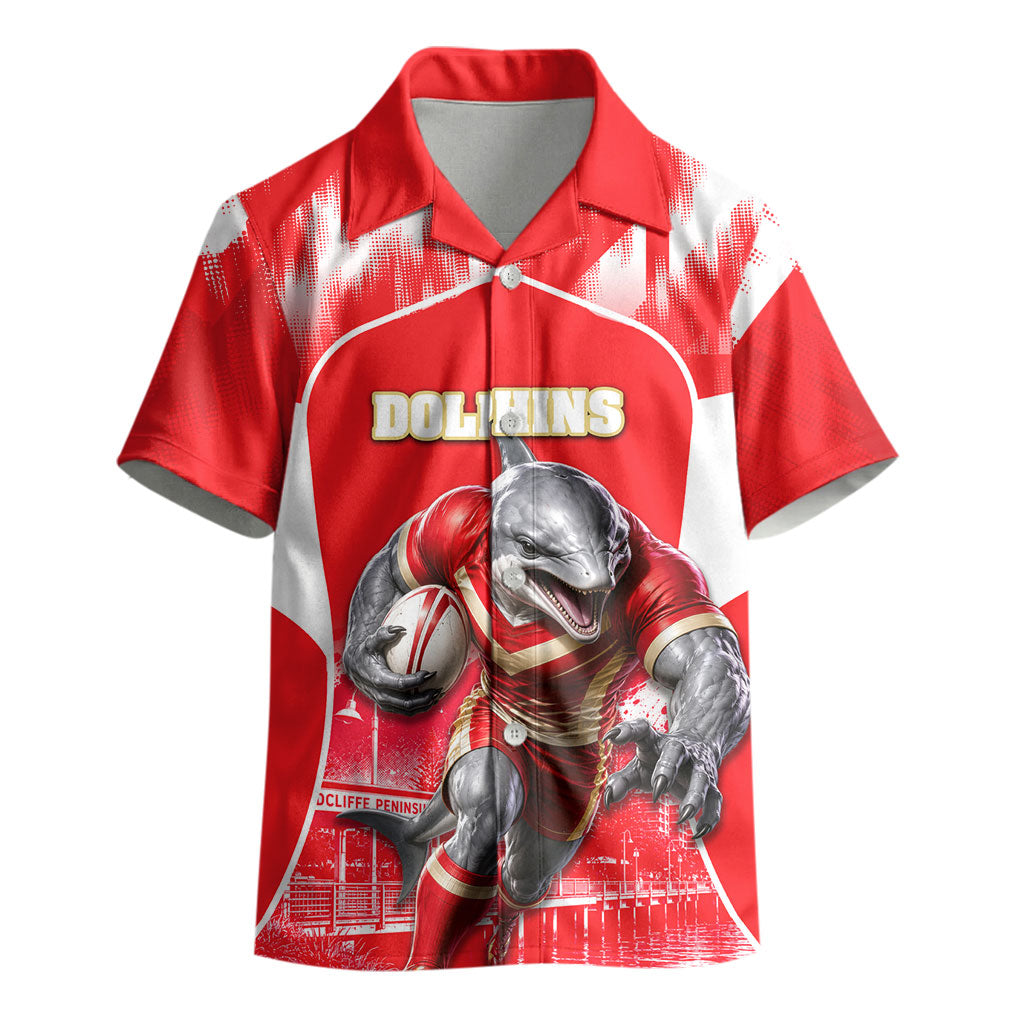 Personalised Dolphins Mascot Rugby Kid Hawaiian Shirt Redcliffe Peninsula Athletic Graphic Print