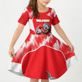 Personalised Dolphins Mascot Rugby Kid Short Sleeve Dress Redcliffe Peninsula Athletic Graphic Print