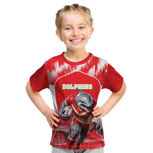 Personalised Dolphins Mascot Rugby Kid T Shirt Redcliffe Peninsula Athletic Graphic Print
