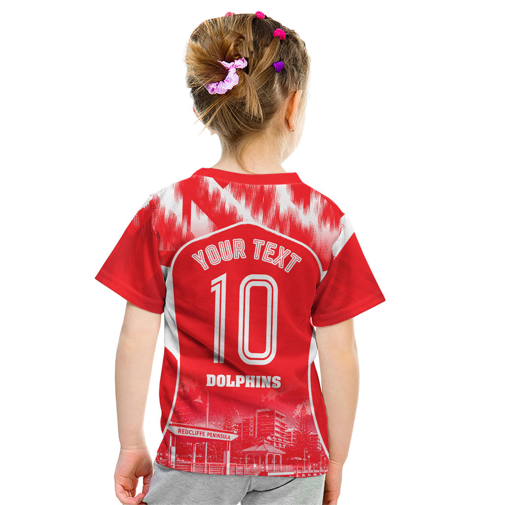 Personalised Dolphins Mascot Rugby Kid T Shirt Redcliffe Peninsula Athletic Graphic Print