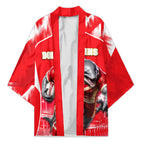 Personalised Dolphins Mascot Rugby Kimono Redcliffe Peninsula Athletic Graphic Print