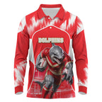 Personalised Dolphins Mascot Rugby Long Sleeve Polo Shirt Redcliffe Peninsula Athletic Graphic Print