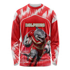 Personalised Dolphins Mascot Rugby Long Sleeve Shirt Redcliffe Peninsula Athletic Graphic Print