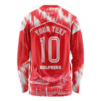 Personalised Dolphins Mascot Rugby Long Sleeve Shirt Redcliffe Peninsula Athletic Graphic Print