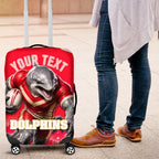Personalised Dolphins Mascot Rugby Luggage Cover Redcliffe Peninsula Athletic Graphic Print