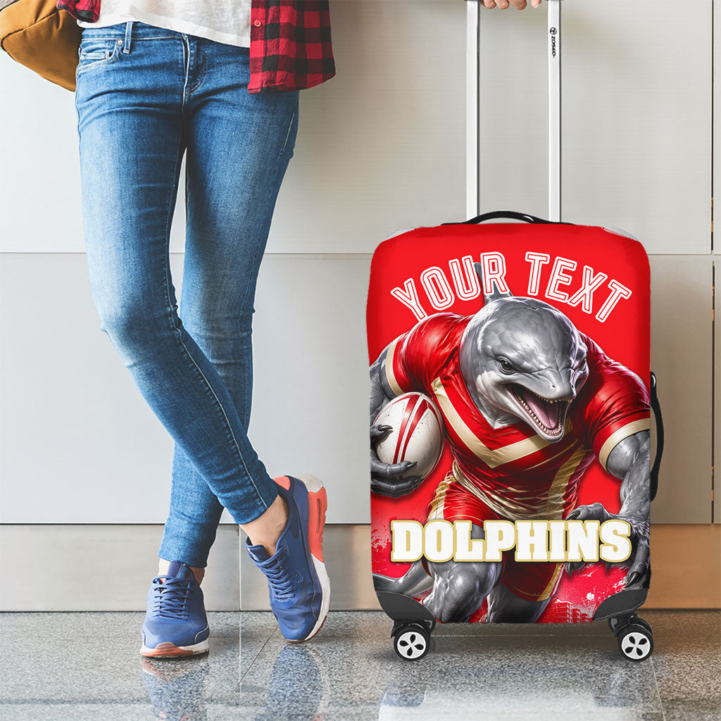 Personalised Dolphins Mascot Rugby Luggage Cover Redcliffe Peninsula Athletic Graphic Print