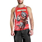 Personalised Dolphins Mascot Rugby Men Tank Top Redcliffe Peninsula Athletic Graphic Print