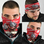 Personalised Dolphins Mascot Rugby Neck Gaiter Redcliffe Peninsula Athletic Graphic Print