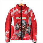 Personalised Dolphins Mascot Rugby Padded Jacket Redcliffe Peninsula Athletic Graphic Print