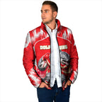 Personalised Dolphins Mascot Rugby Padded Jacket Redcliffe Peninsula Athletic Graphic Print