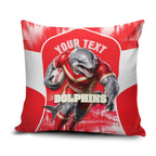 Personalised Dolphins Mascot Rugby Pillow Cover Redcliffe Peninsula Athletic Graphic Print